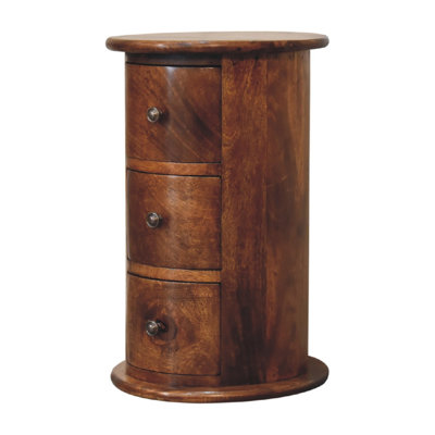 Solid Wood Round Accent Chest