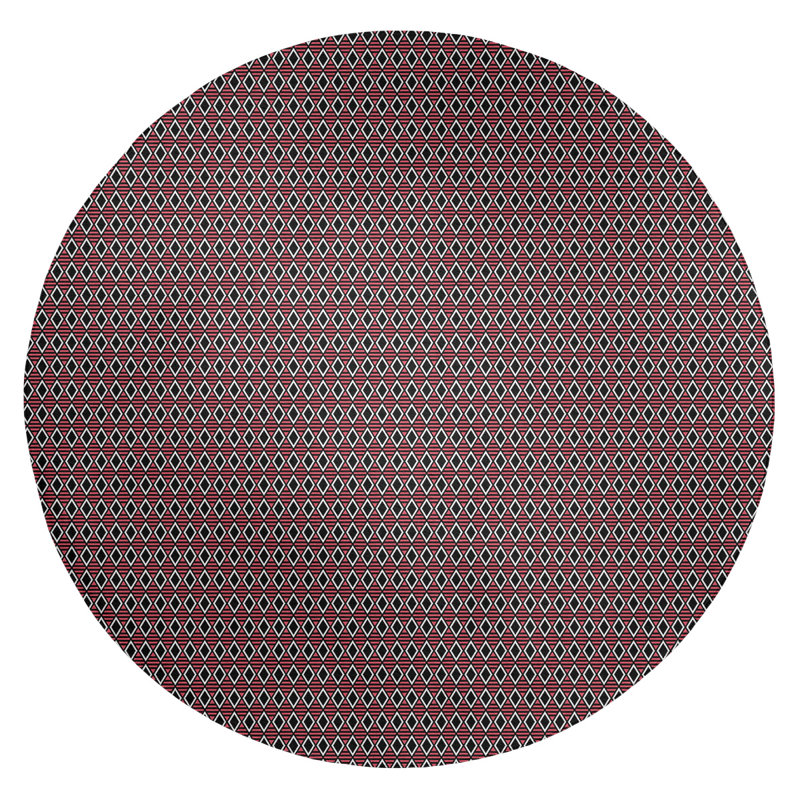 Chenille Geometric Indoor Rug, Round 5'