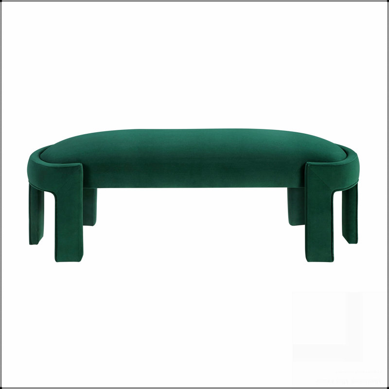 Banc rembourré en mousse de velours avec siège rembourré et rembourré de mousse, Vert