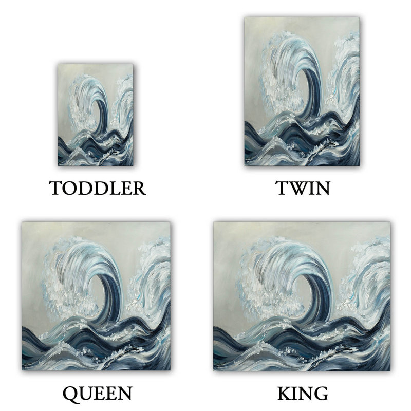 Duvet Cover, Queen Duvet Cover + 2 Standard Shams, Blue/Grey/White