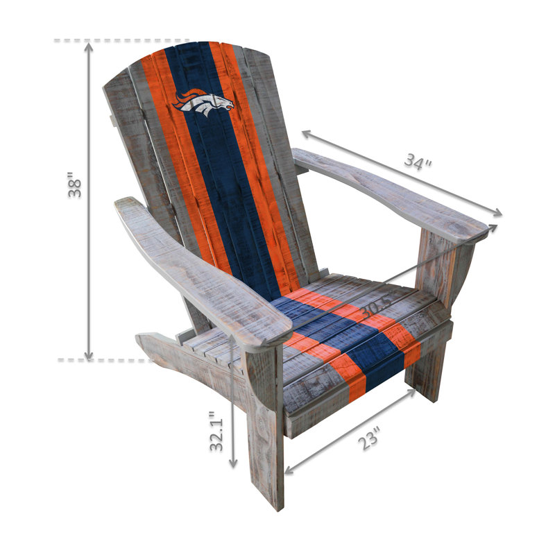 Wood Outdoor Adirondack Chair, Denver Broncos