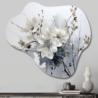 Art asiatique fleurs d'orchidées I - art asiatique asymétrique en métal, impression sur métal Global Cloud