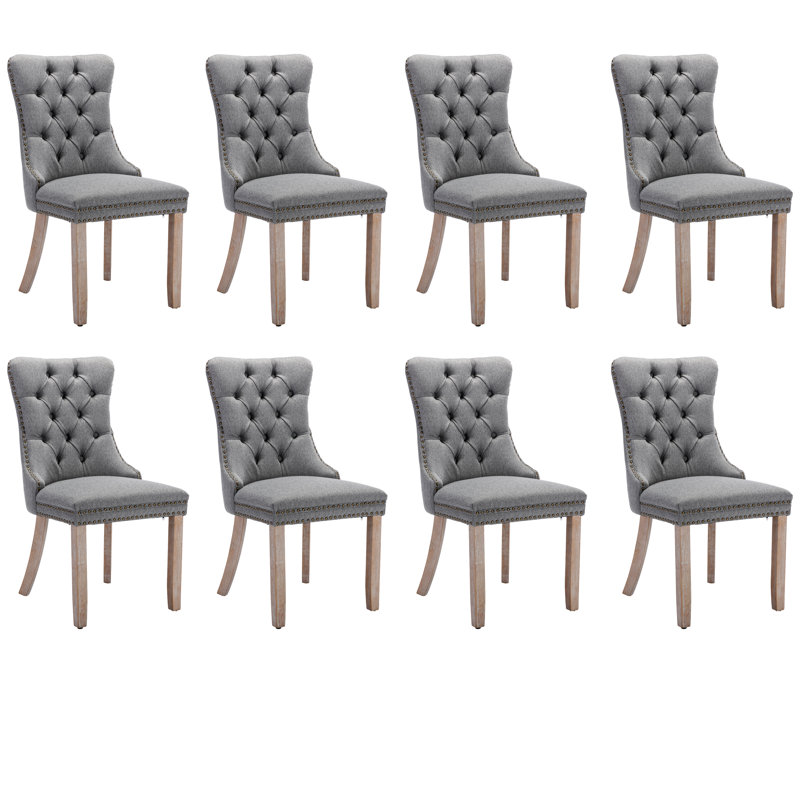 Chaise d'appoint rembourrée Almerina, gris, Naturel