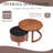 31.5'' Vintage Round Nesting Coffee Table Fluted with Drawer in Black & Walnut ｜Space Saving ｜Solid Smooth Surface
