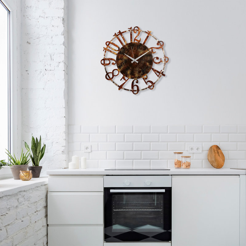 Horloge murale décorative en métal, Doré