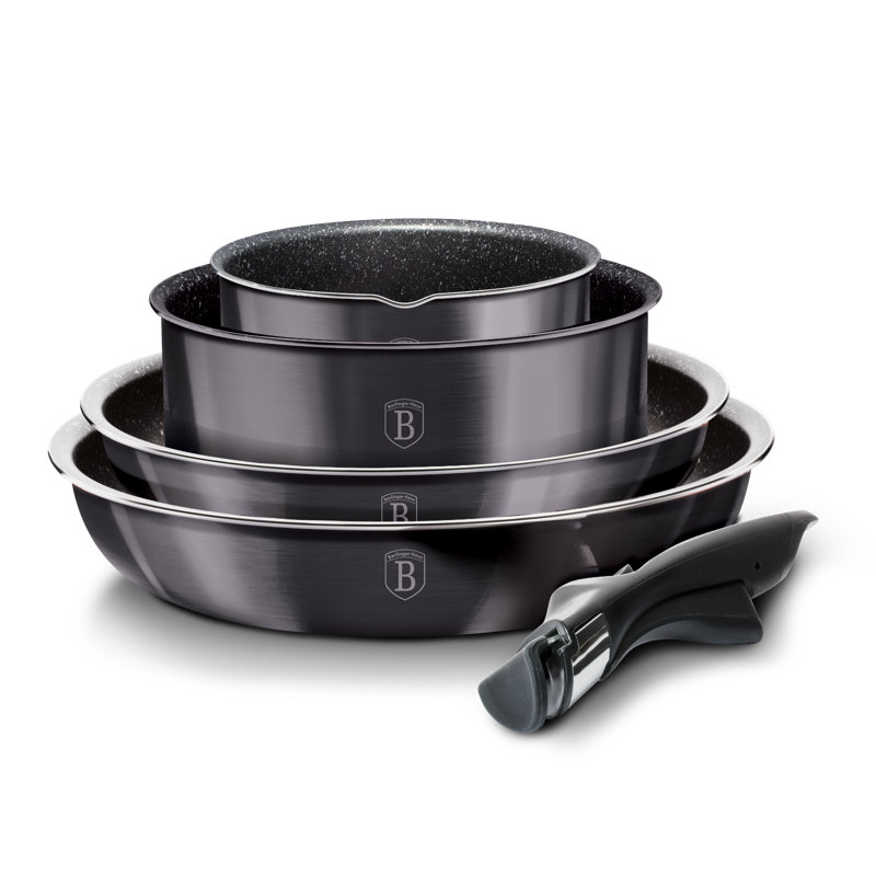 9 - Piece Aluminum Cookware Set, Black Carbon Pro