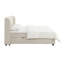 Grand lit en chenille beige Adonia avec rangement (matelas inclus)