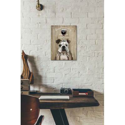 'Dog Au Vin, English Bulldog' by Fab Funky, Canvas Wall Art