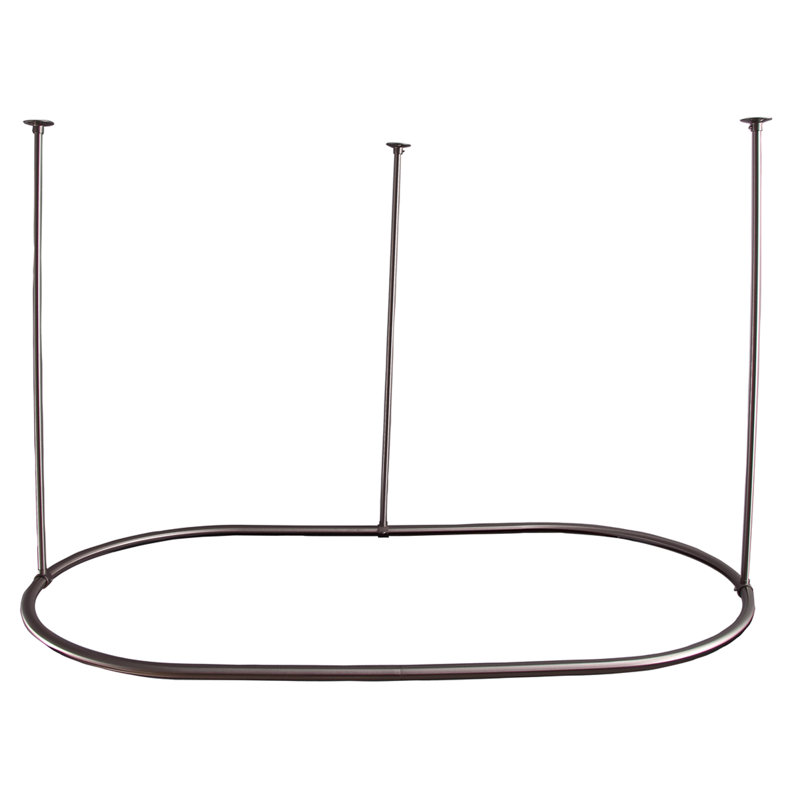 60'' Oval Shaped Shower Curtain Rod, Brushed Nickel