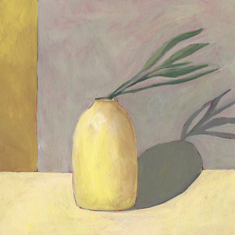 Yellow Vase I by Regina Moore - Wrapped Canvas Painting, 91cm H x 91cm W