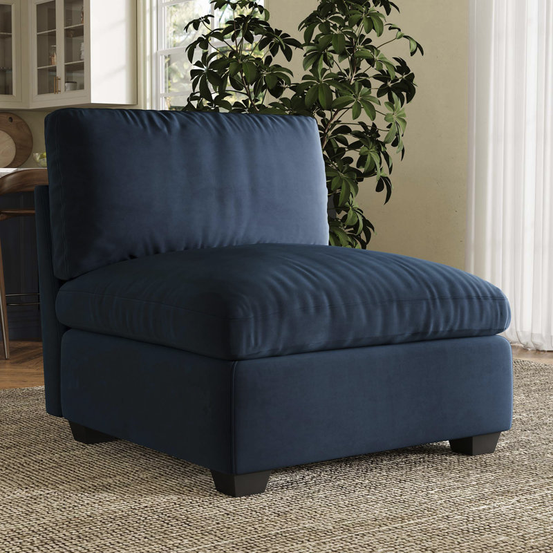  Canapé modulaire en velours côtelé Knopp, Velours bleu