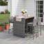 4-Person Wicker Rectangular Patio Dining Set, Outdoor Patio Wicker Bar Set, for Patio/Garden, Stable Construction