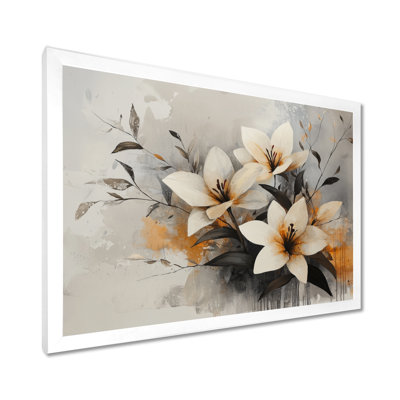 «White Lilies II», art mural blanc