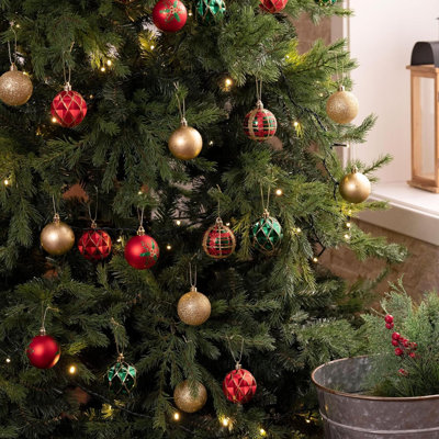Christmas Ornaments Set, Shatterproof Christmas Tree Decorations Ball Ornaments Bulk, Traditional Country Hanging Decor For Xmas Holiday Party