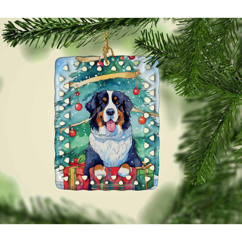 Ornement de Noël bouvier bernois en porcelaine, Bouvier bernois 3363