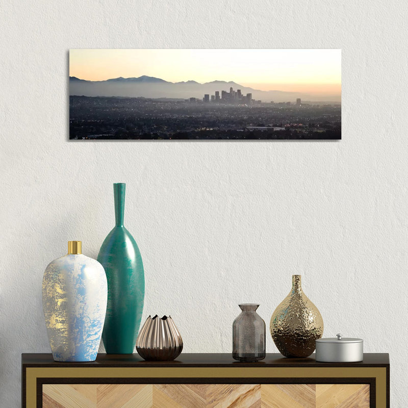 Aerial View Of A Cityscape, Los Angeles, California, USA by Panoramic Images - Wrapped Canvas Panoramic Print