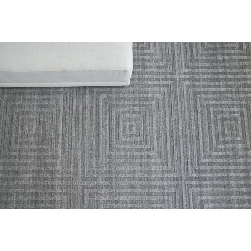 Castelli Geometric Area Rug in Light Silver, Gray, Rectangle 12' x 15'