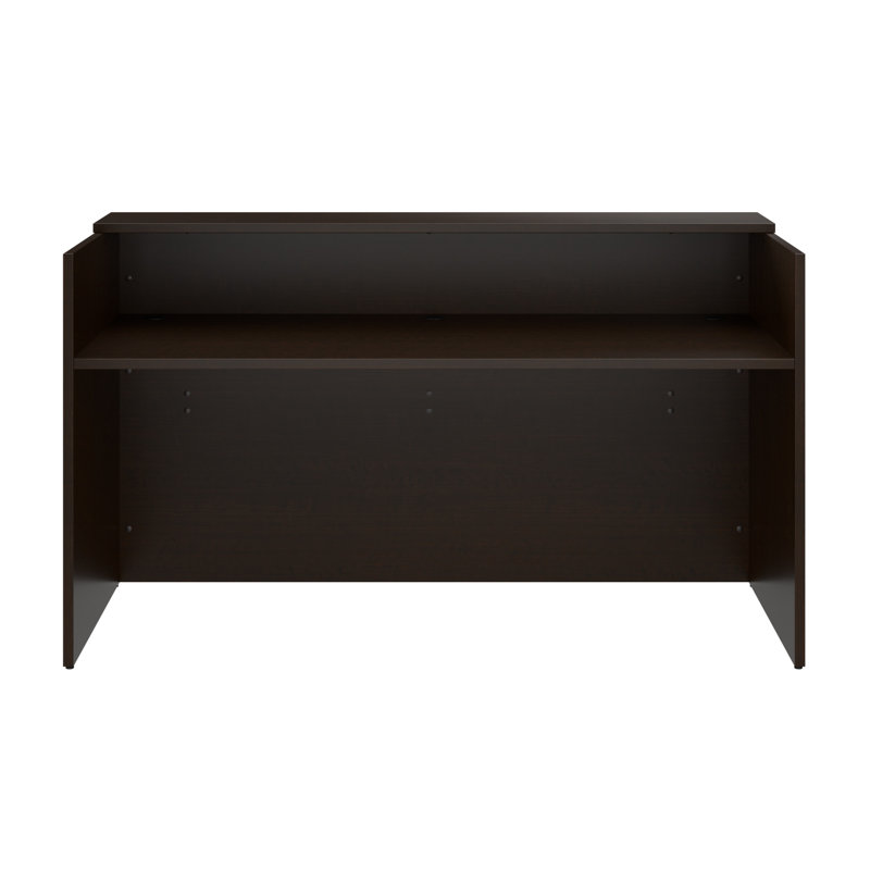 Mocha Cherry 72" Reception Desk with Raised Shelf