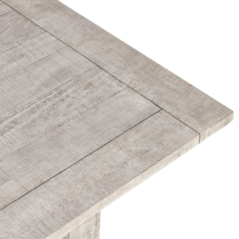 Driftwood Extendable Dining Table, Distressed Ivory
