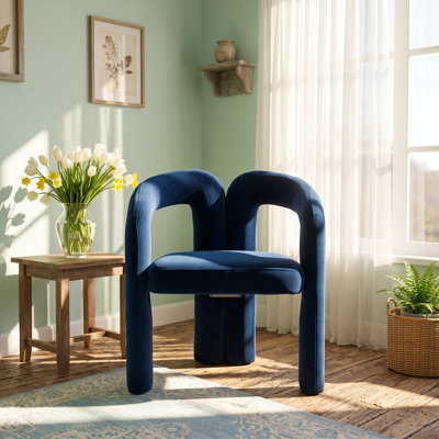 Fauteuil à accoudoirs arrondis en velours l 25,2 po x P 19,88 po x H 27,95 po COOLMORE