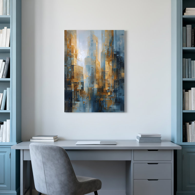 «Abstract Cityscape», ensemble de 1 reproduction d'art sur toile tendue, H 36 po x l 24 po