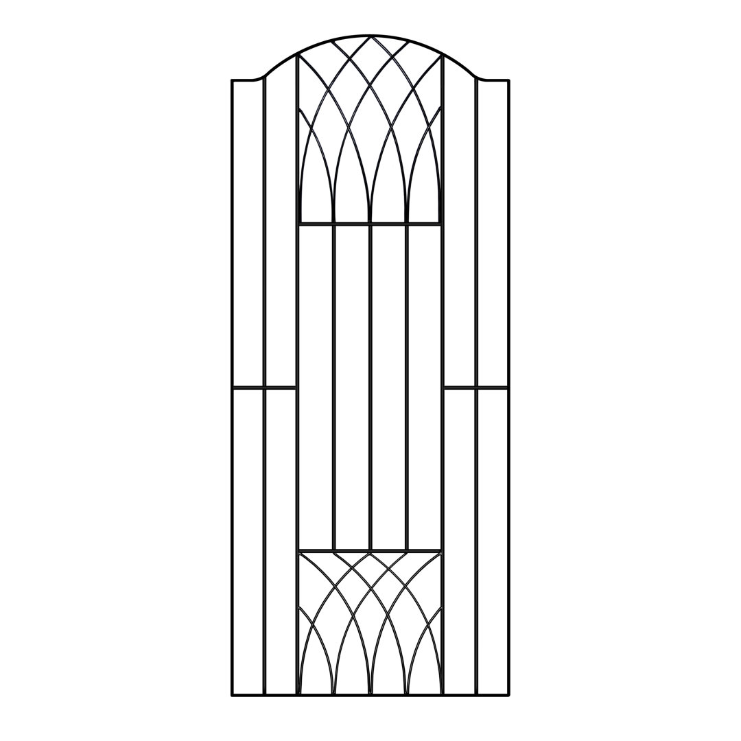 Guero Modern Bow Top Tall Metal Garden Gate 180cm High