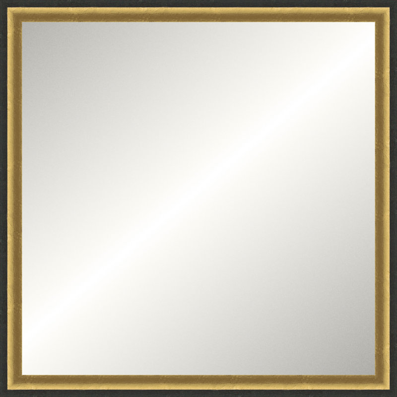 Gold  and Black Rustic Mirror, Small Square