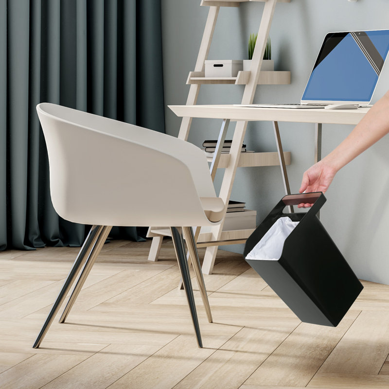 Ensemble de 2 poubelles carrées avec couvercle ouvert et support pour sacs Home Zone Living