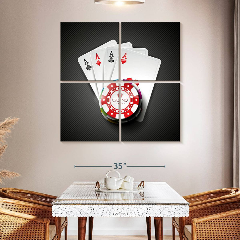 Senne Casino Four Aces, H 45 po x l 45 po