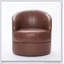 Fauteuil d'appoint pivotant en cuir à grain supérieur avec rotation à 360 °, design Mid-Century moderne pour le salon et le bureau-537325785
