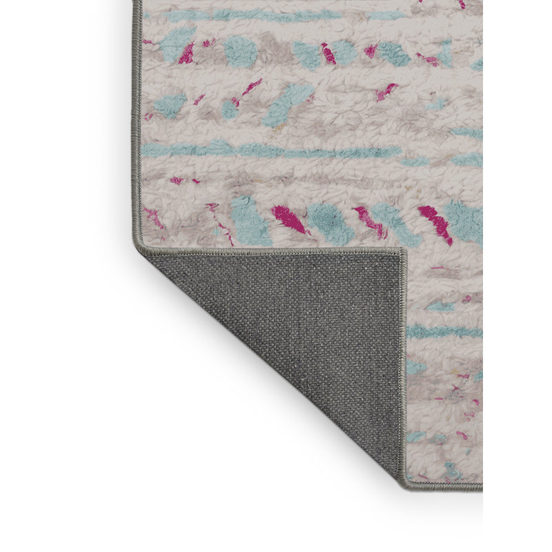 Tapis gris soyeux et moelleux, Rectangulaire 3 pi x 5 pi