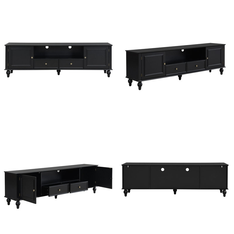 Meuble télé 70,9 po Modern Farmhouse, Noir