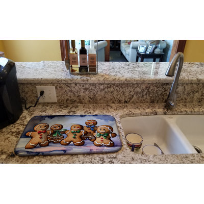 Christmas Gingerbread Dish Drying Mat