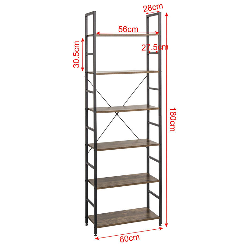 Abbie-Rayne 180cm H x 60cm W Iron Etagere Bookcase
