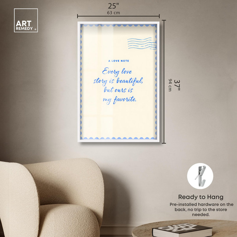 «Our Beautiful Tale Shadowbox Print» par Art Remedy, H 37 po x l 25 po, Blanc