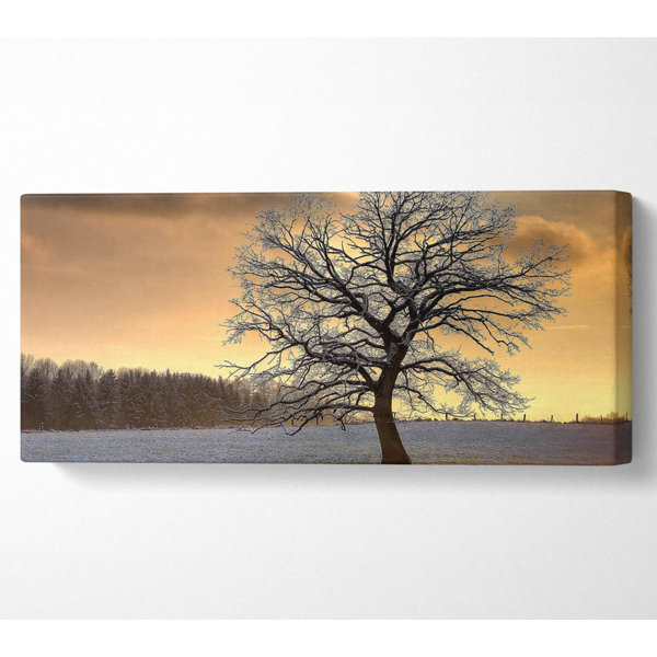 Ebern Designs Solitary Tree Winter - Wrapped Canvas Panoramic Print ...