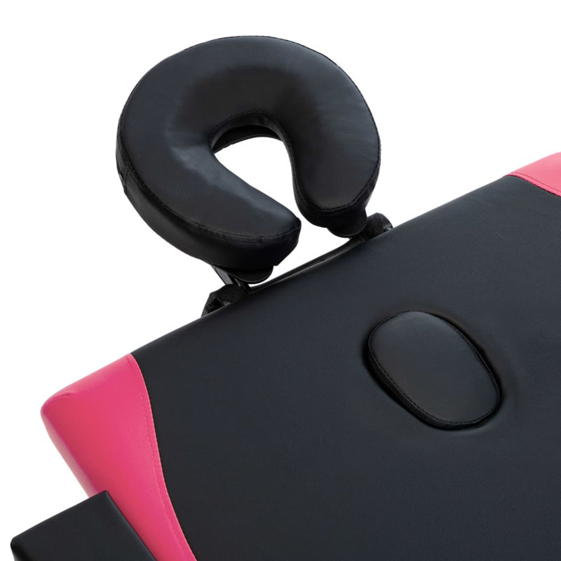 75.2'' Rectangular Adjustable Folding Table, Black/Pink