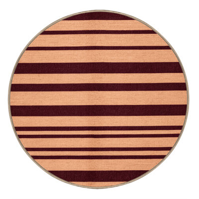 Machine Washable Horizontal Stripes Orange Area Rug