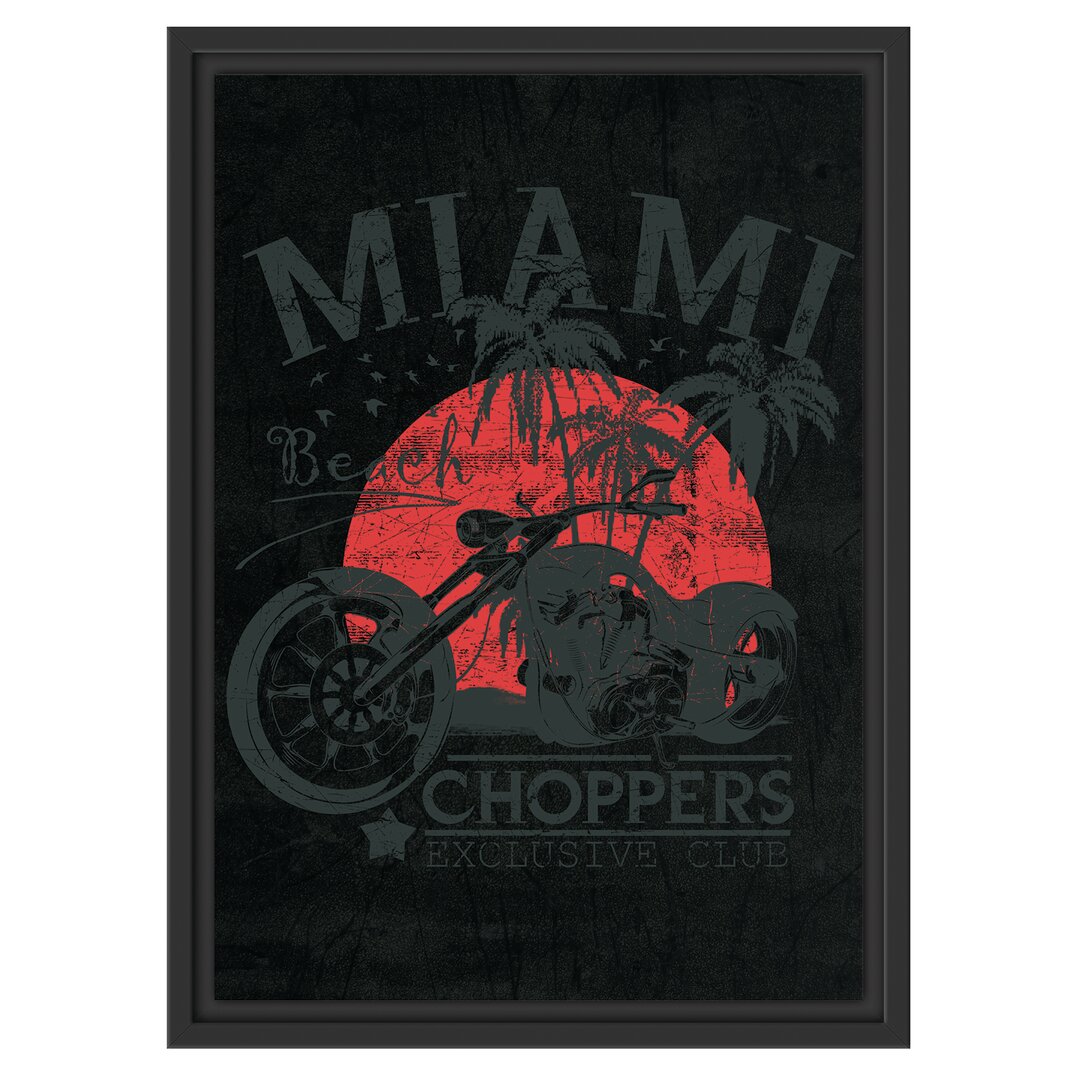 Gerahmtes Wandbild Miami-Choppers Schwarz