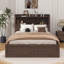 Lit plateforme double avec tablettes coulissantes-2104864116