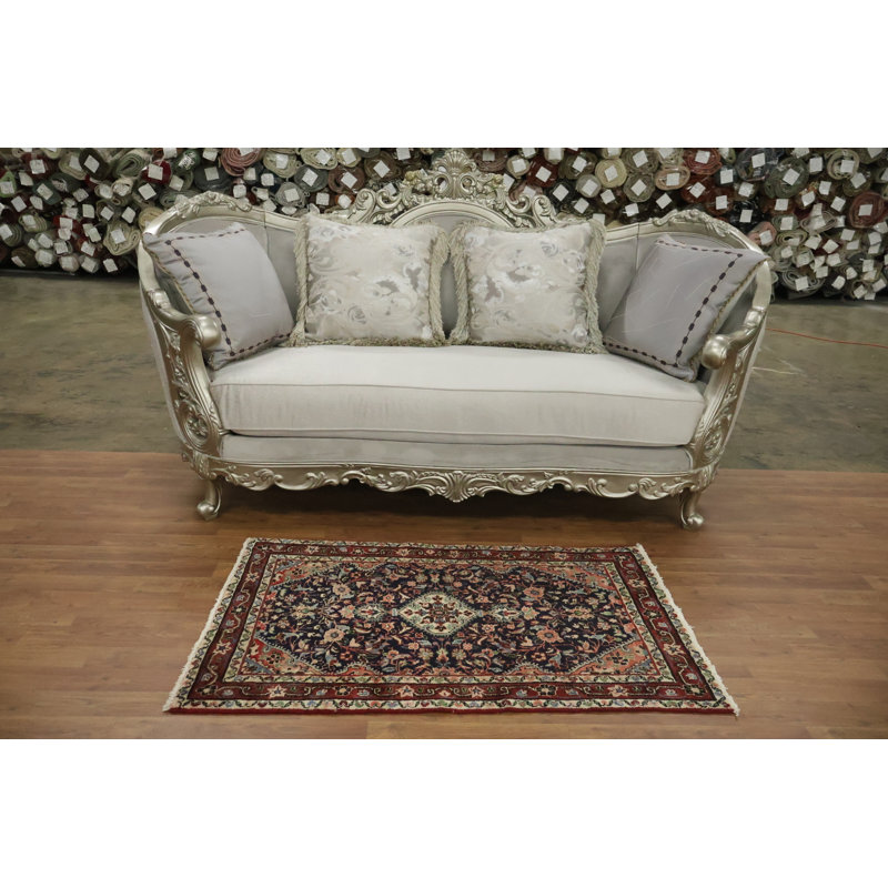 Charmant tapis floral traditionnel 3 x 4