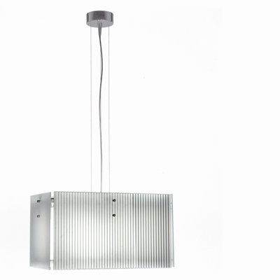 Accringt 2 - Light Polished Chrome Plated Square/Rectangle Pendant