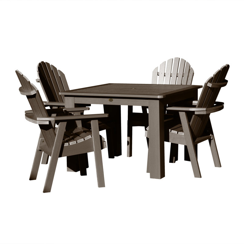 Ensemble repas extérieur pour 4 personnes Angelyna, H 38,3 po x l 42 po x P 50,5 po, Bleu Nantucket