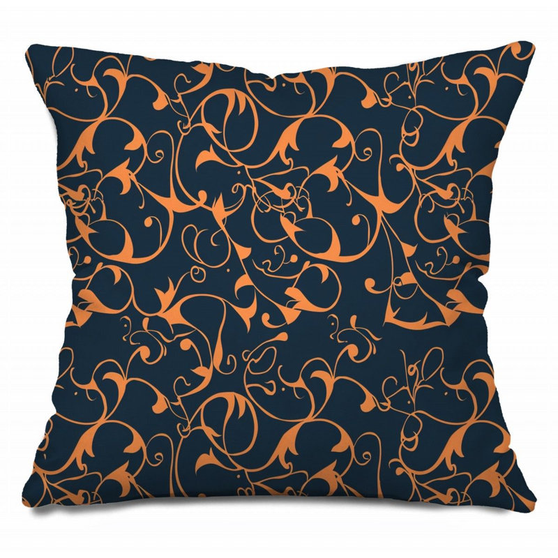Coussin décoratif réversible en mélange de coton à motif de feuilles, H 20 po x l 20 po