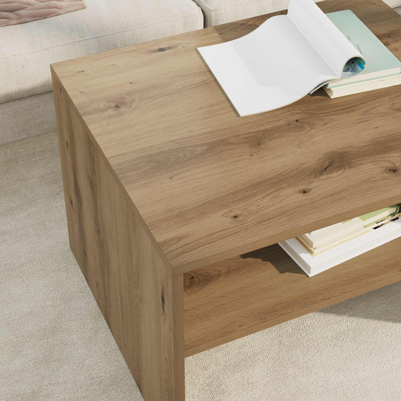 Coffee Table with Storage, Artisan Oak, 40cm. H x 60cm. L x 50cm. W