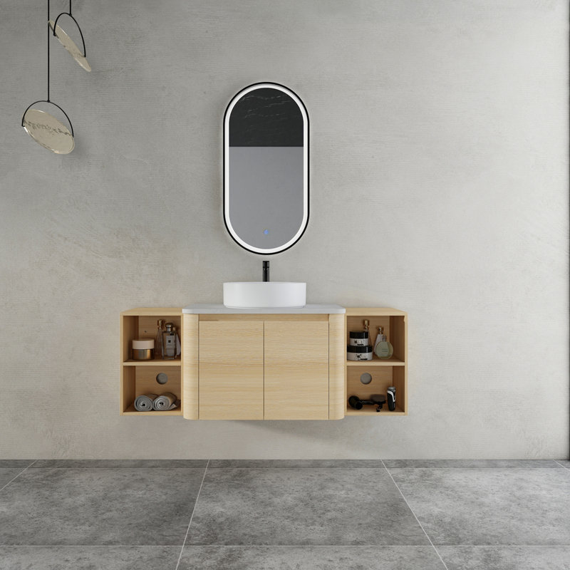 Meuble-lavabo mural avec lavabo d'art en céramique