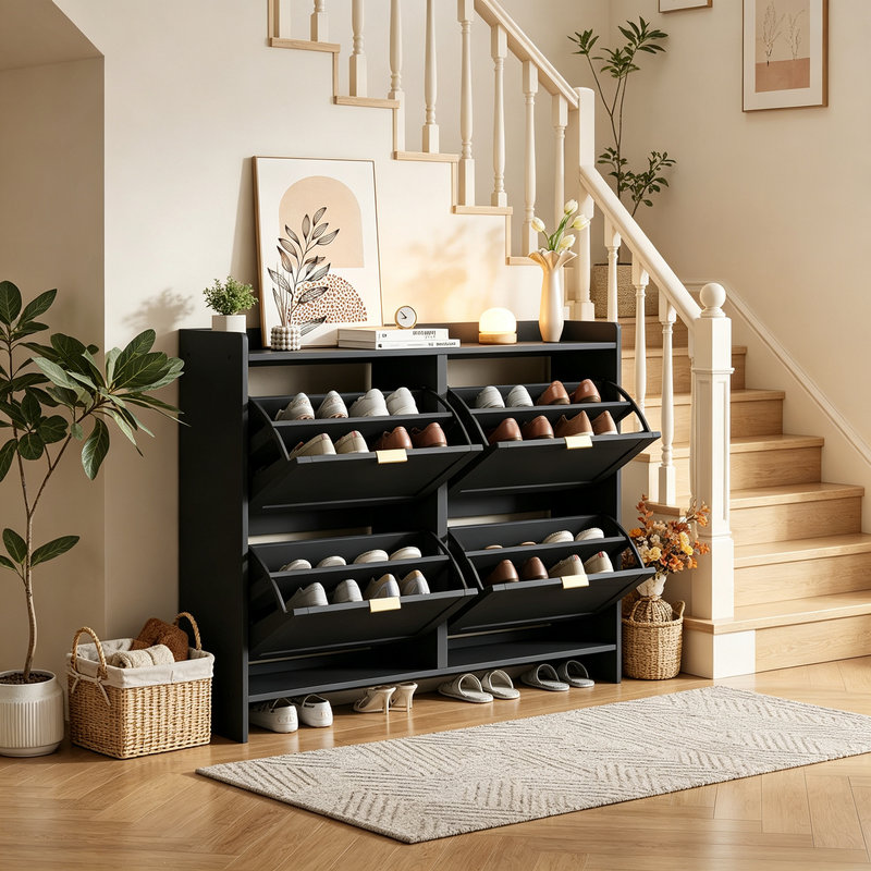 16 Pair Flip Down Shoe Storage