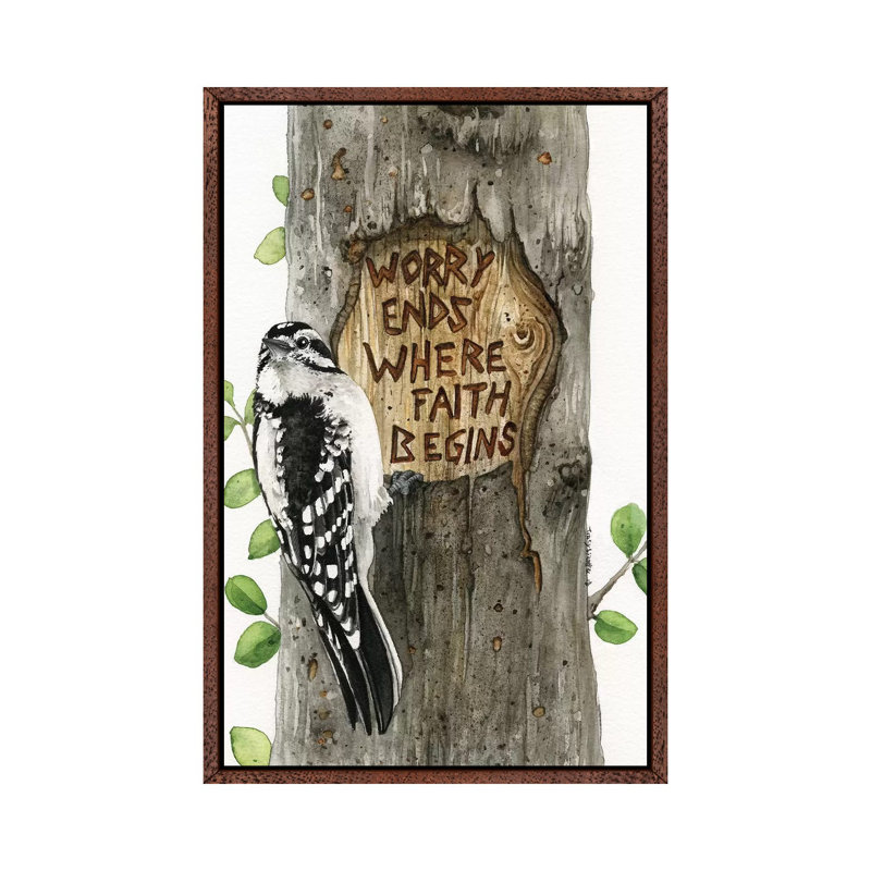 Worry Ends Where Faith Begins 1 Piece Wall Art on Canvas, 152.5 cm H x 101.5 cm W, Classic Wood Floater Framed
