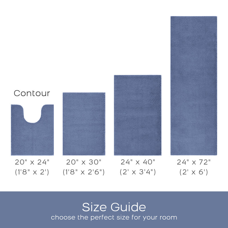 Tapis pour salle de bain Marshmallow, Marine, Contour - 24 po L x 20 po l