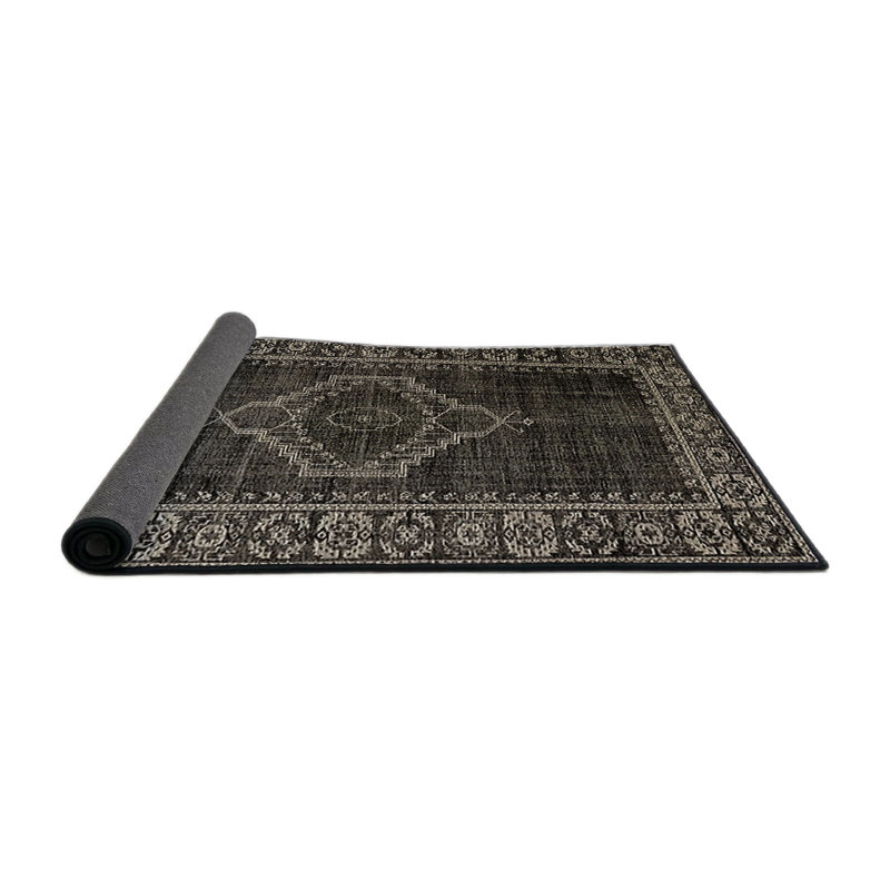 Tapis oriental gris foncé Harrisville, Rond 7 pi